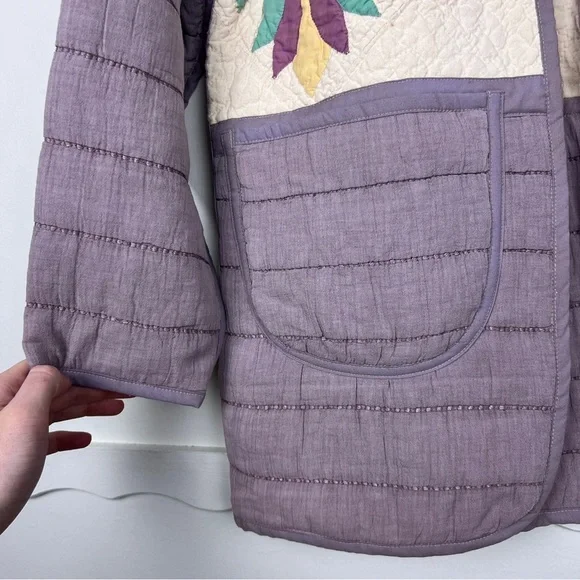 Jess Meany Tulip Graphic Hand Made Spring Quilt Coat